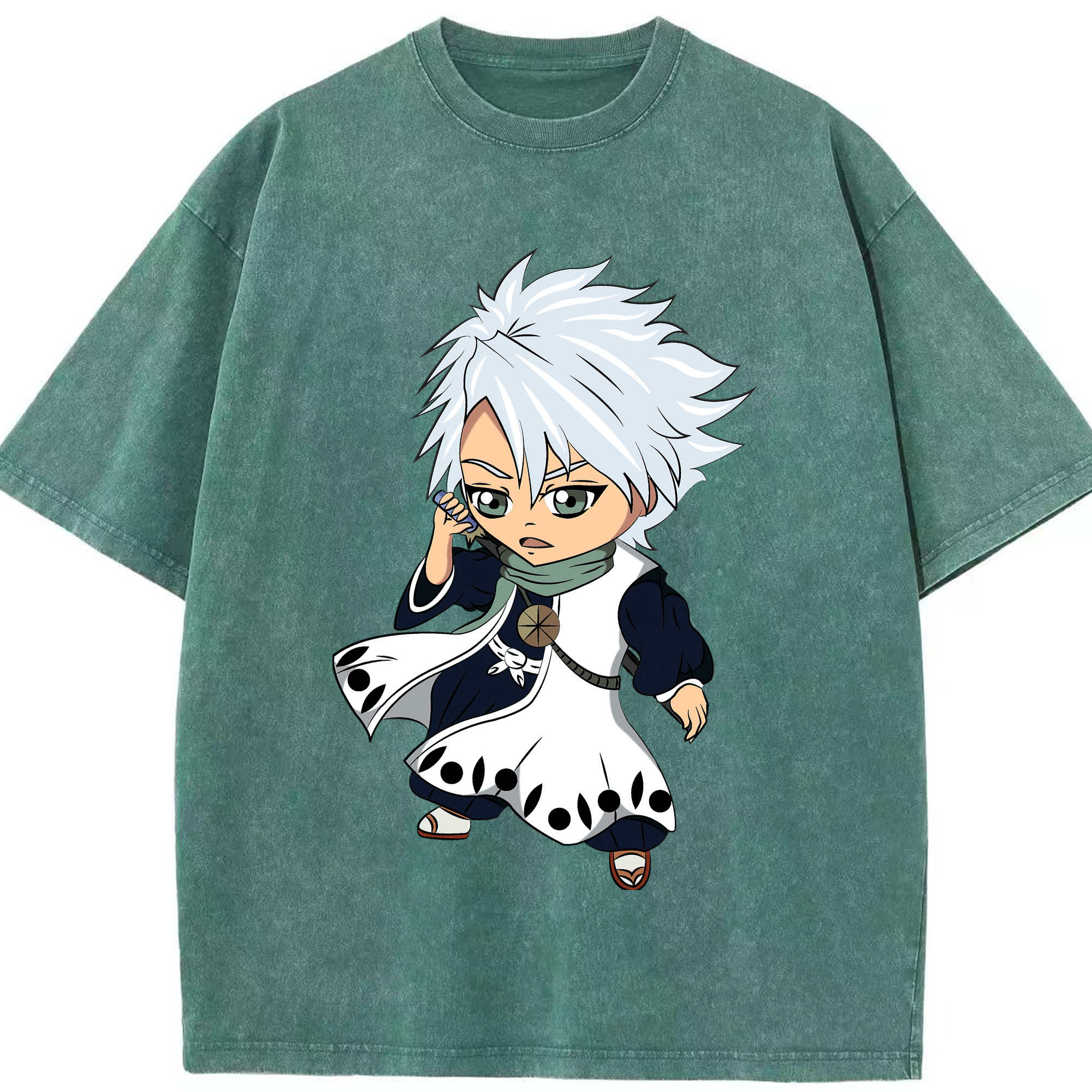 （画像用） ブリーチ 日番谷冬獅郎（ひつがや とうしろう） BLEACH Hitsugaya Toushirou 綿100% ヴィンテージ風 半袖Tシャツ（フロントプリント）